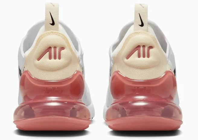 Nike Air Max 270 sneakers, beige back with red translucent heel air unit