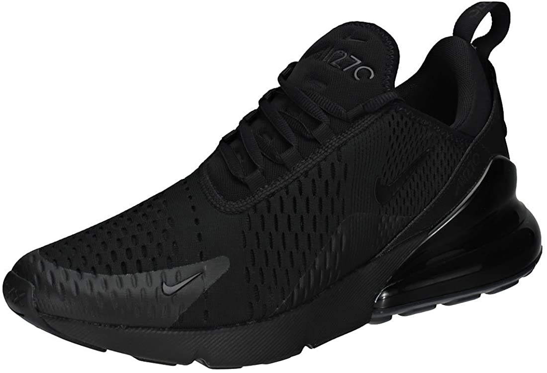 Black Nike Air Max 270 running sneakers, mesh upper and Air cushioning sole