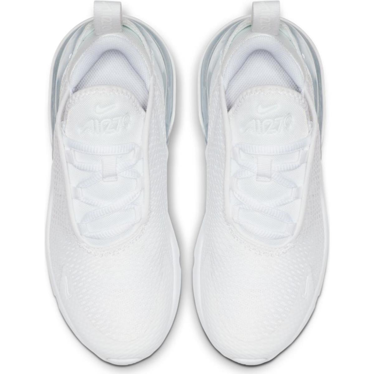 Kids Nike Air Max 270 sneakers, white mesh uppers, laces and toe logo