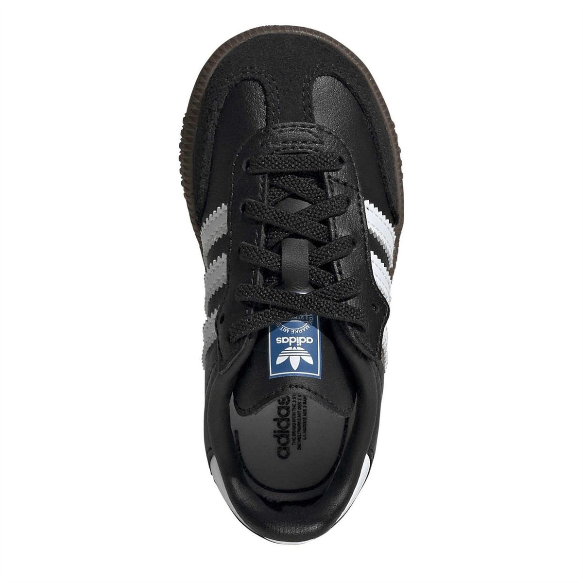 adidas Originals Samba OG sneakers, black top view with lace-up closure