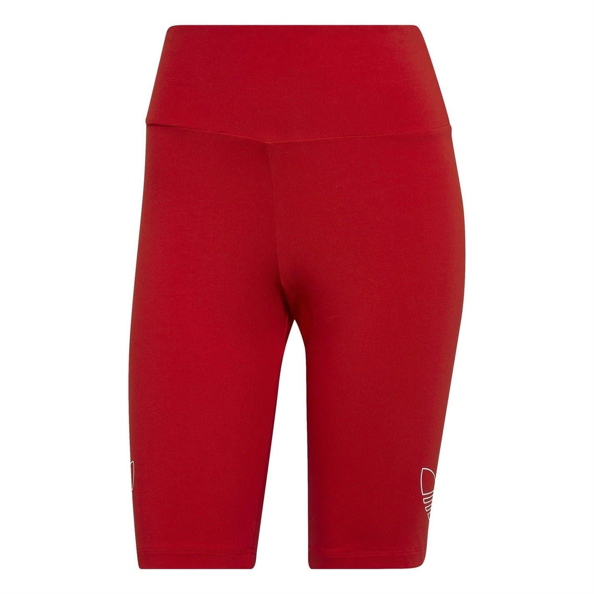 Red slim-fit biking athletic shorts with adidas Originals trefoil logo