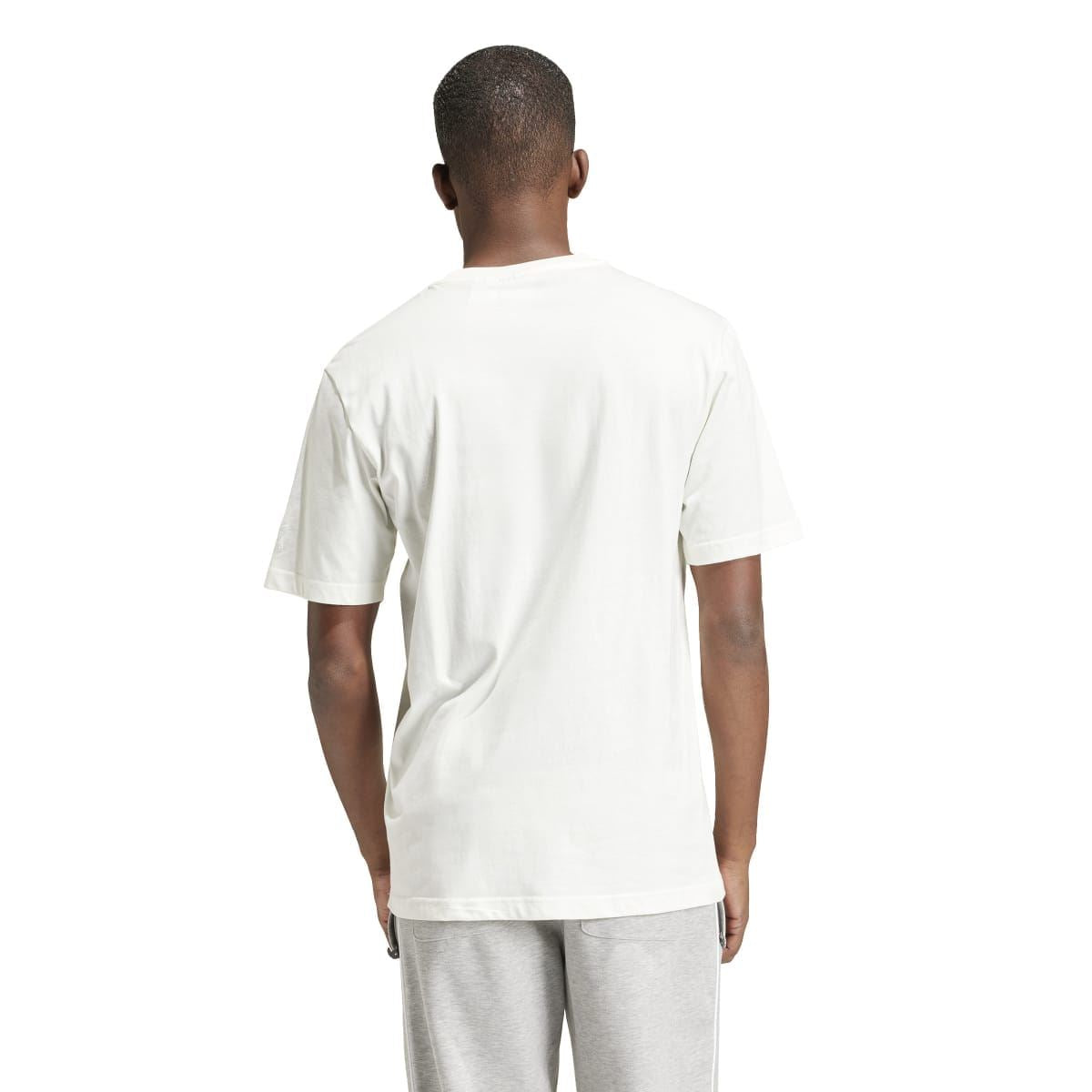 Off-white short-sleeve T-shirt, plain back with crew neckline