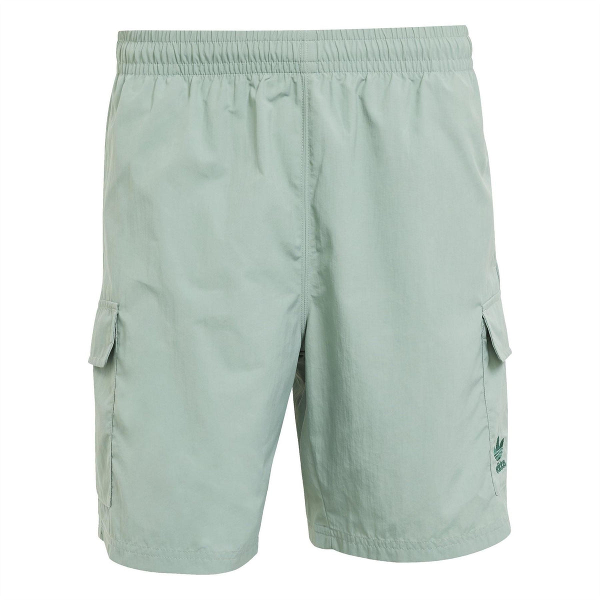 Mint green adidas Originals shorts with elastic waistband and side cargo pockets
