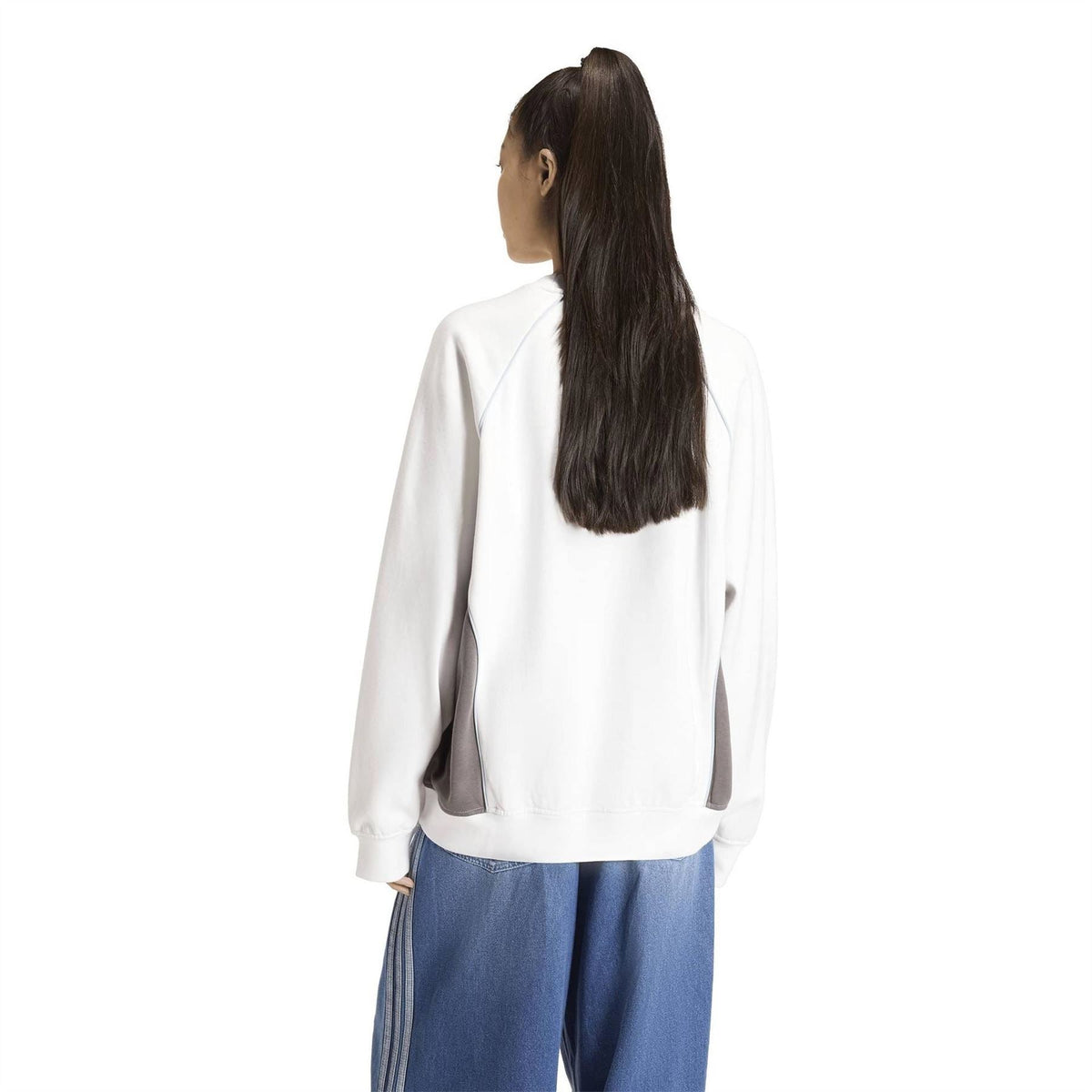 White oversized crewneck sweatshirt back view