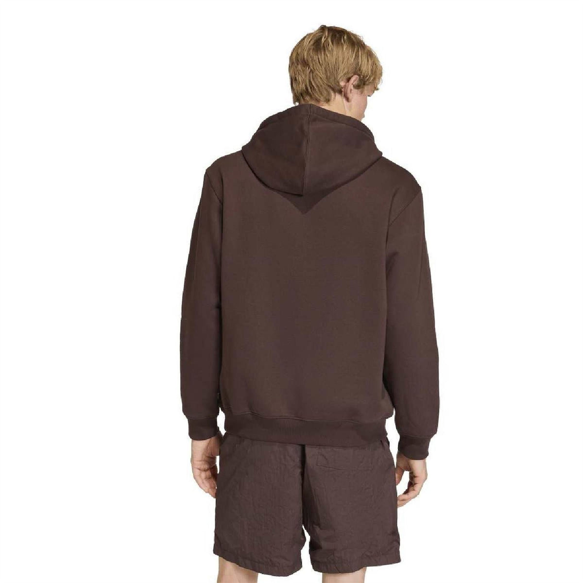 adidas Originals Timberland Logo Warm Hoodie, gray sweatshirt with Timberland logo, soft fabric, casual fit, front view.