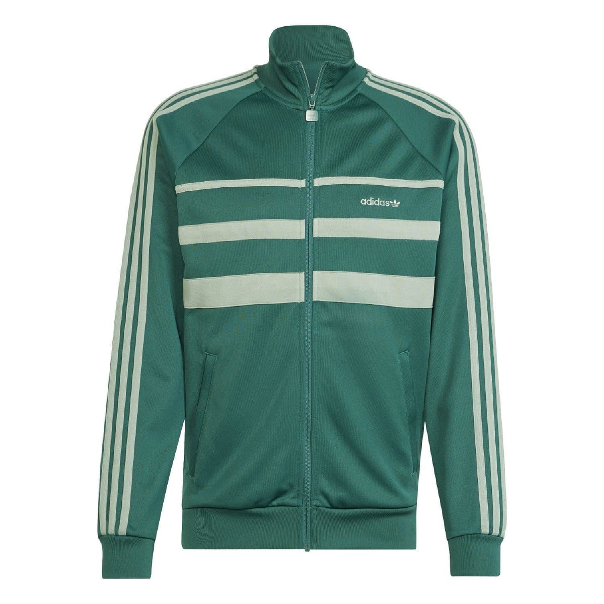 adidas Originals First Track Top in black, featuring sporty design, zip-up front, and athletic fit, perfect for casual wear