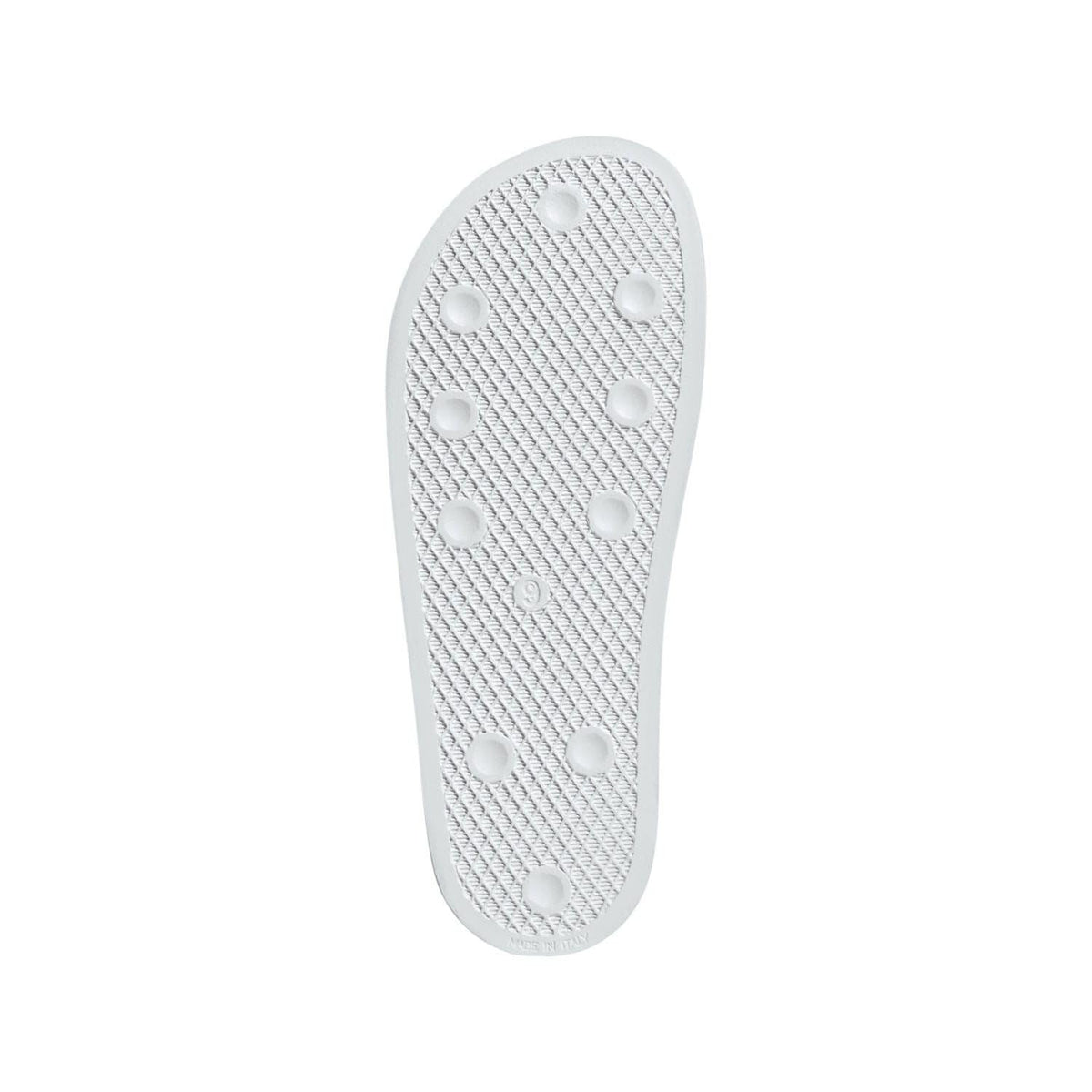 adidas Adilette slide sandal outsole with textured tread and grip dots