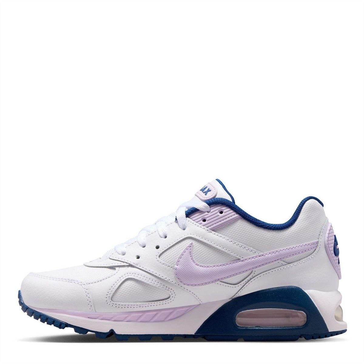 Women's Nike Air Max Ivo sneakers, white with lavender and blue accents