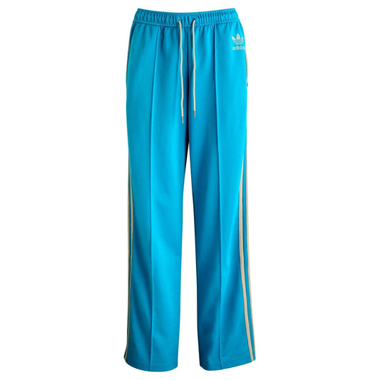 adidas Originals women's blue track pants with elastic waist, drawstring, side stripes