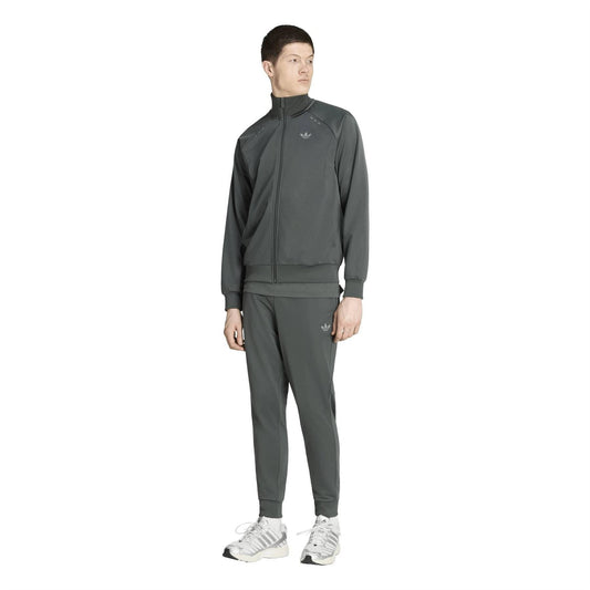 adidas Originals track suit set with zip-front jacket and tapered jogger pants, dark green