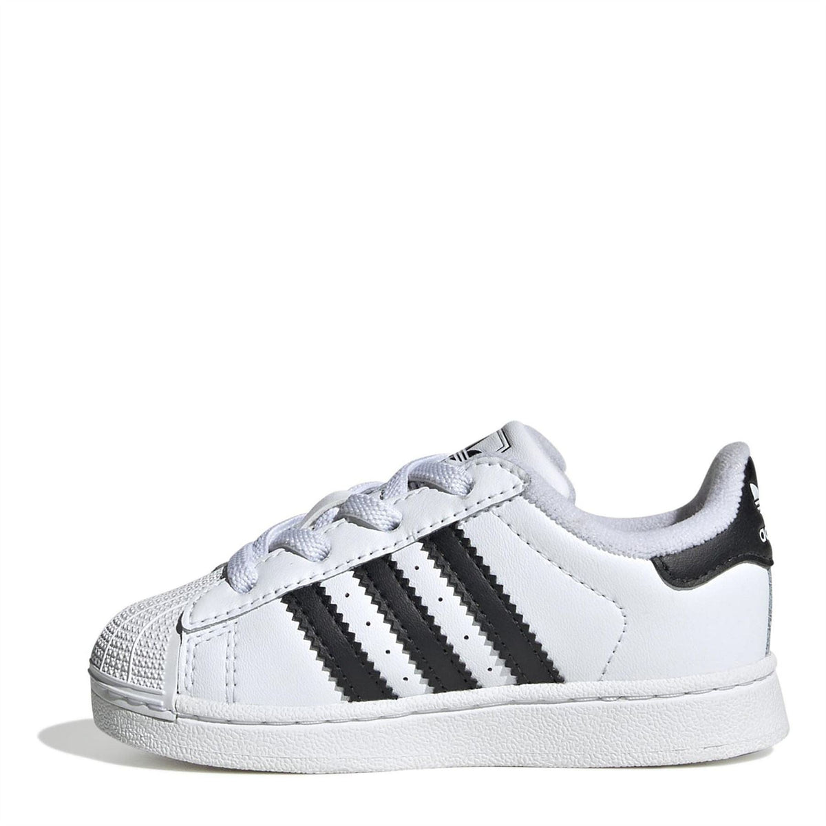 Kids adidas Superstar II sneakers, white leather-look upper with black three stripes