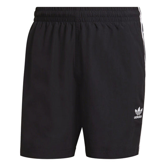 adidas Originals black swim shorts with 3-stripe side detail and elastic waist