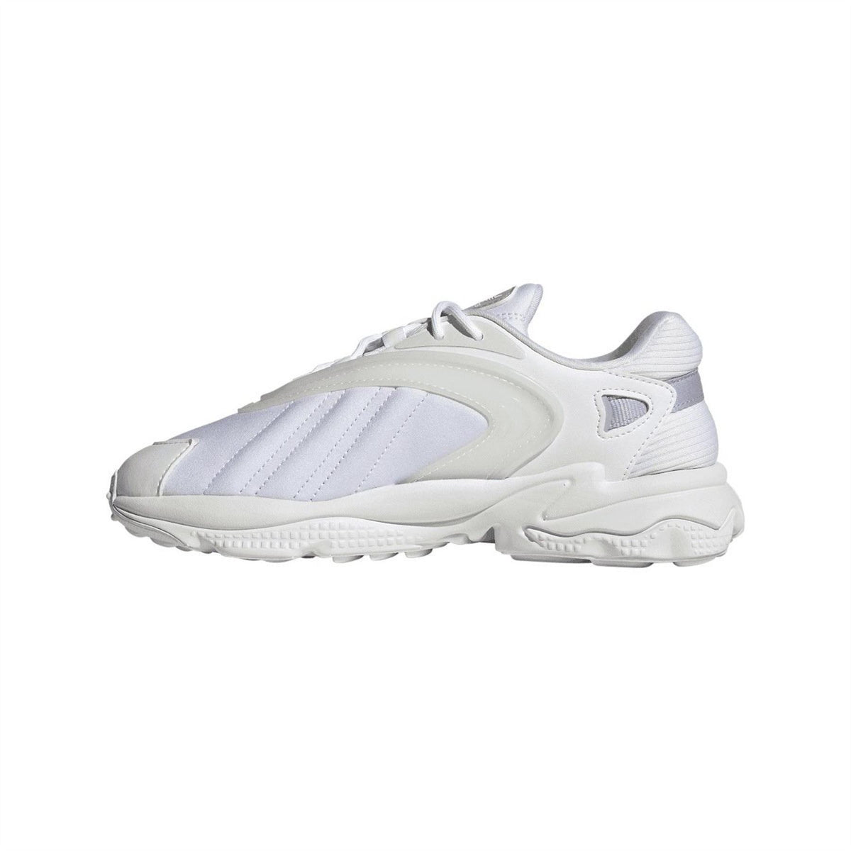 adidas Oztral low-top trainers, white with light striped side panels and lace-up