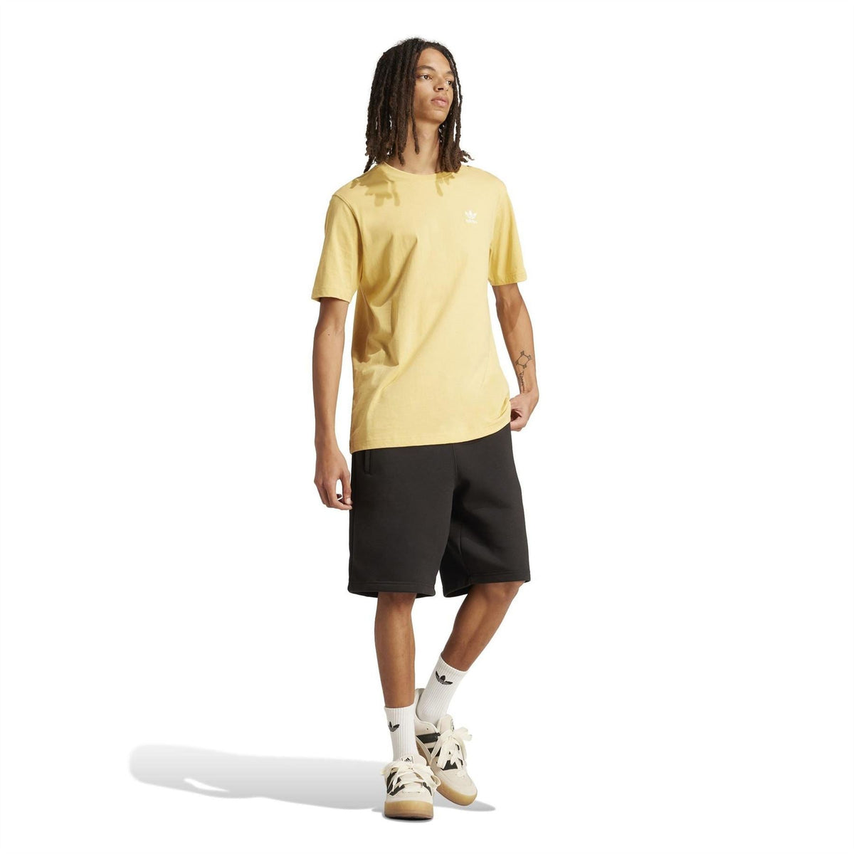 Oat crew neck T-shirt with small adidas Originals logo, regular fit