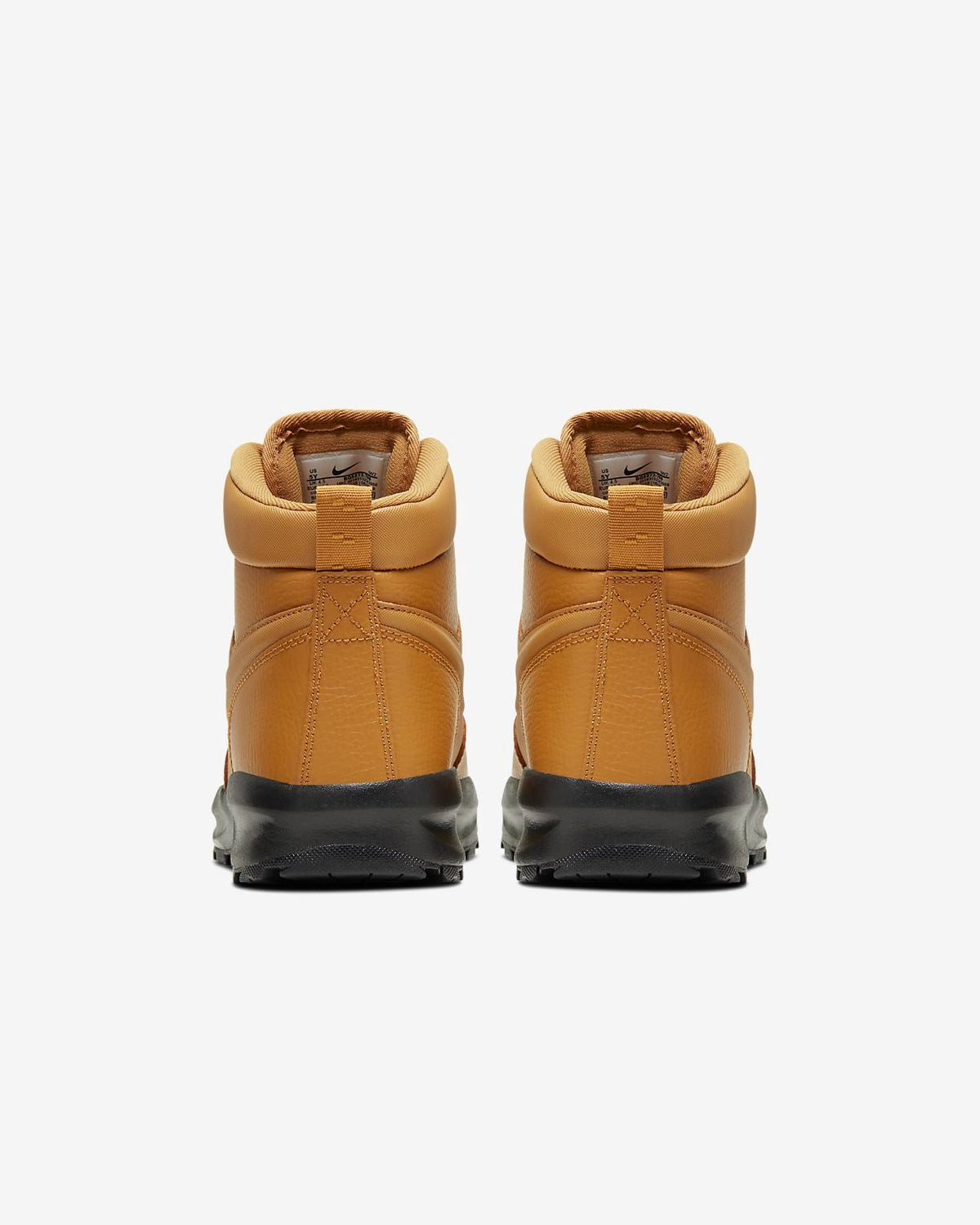 Kids' wheat high-top boots with padded collar and rear heel pull tab, black sole