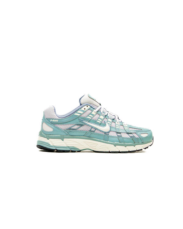Women's Nike P-6000 lace-up running sneaker in teal and soft pearl with mesh upper