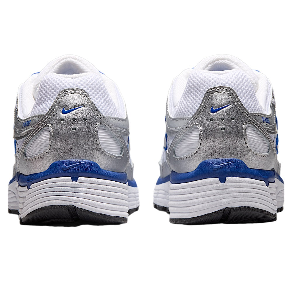 P-6000 women's running shoes, heel/back view with blue stripe and gray overlays