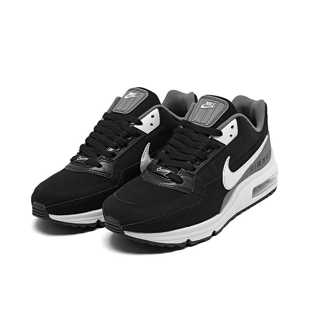 Men's Nike Air Max LTD 3 sneakers pair, black uppers with white swooshes