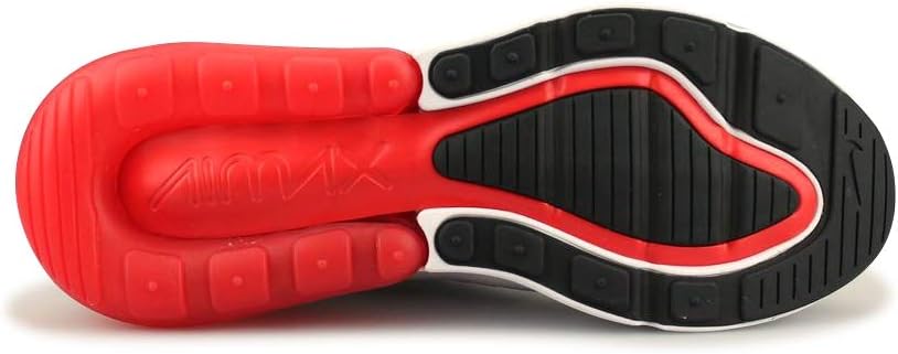 Men's Nike Air Max 270 sneakers, red rubber outsole with black traction tread