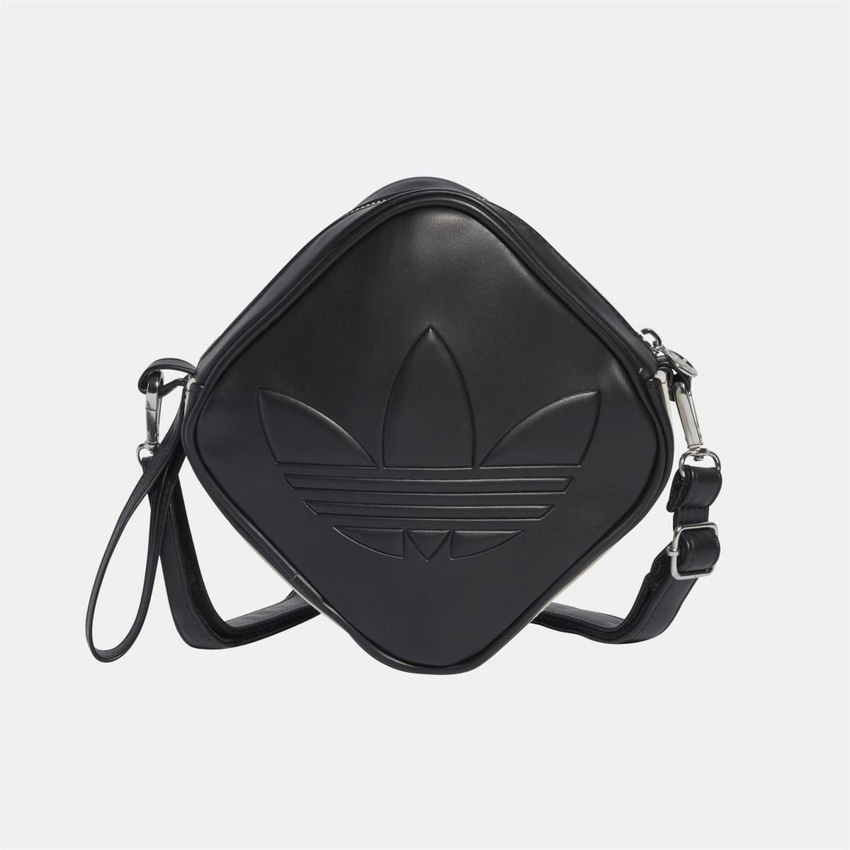 Men's adidas Originals shaped bag with adjustable strap, featuring a sleek design and iconic logo on the front.