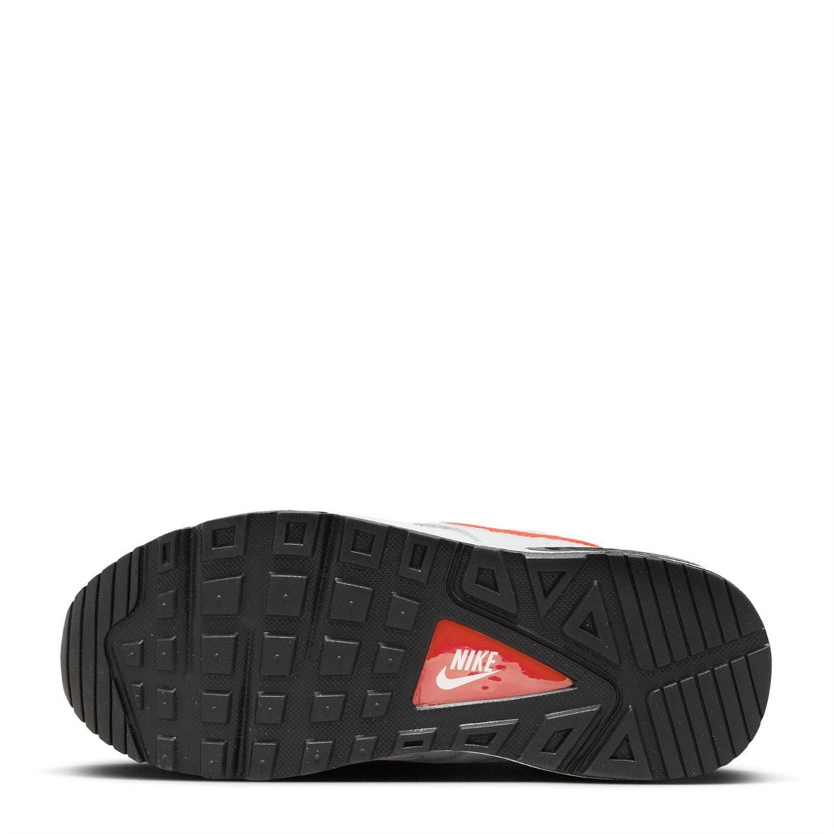 Black outsole with Nike AIR logo and geometric tread pattern
