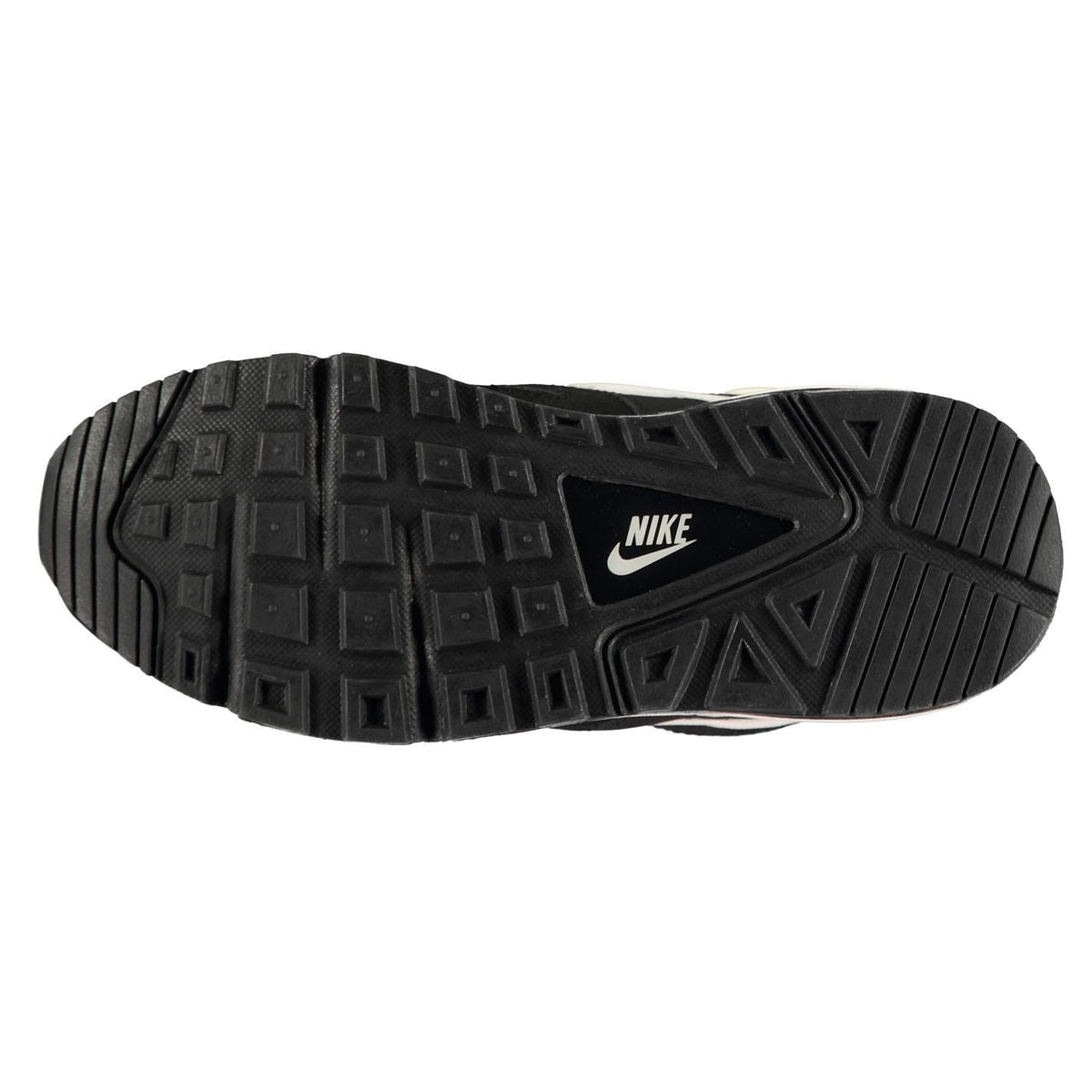 Boys’ black outsole with textured tread and Nike logo