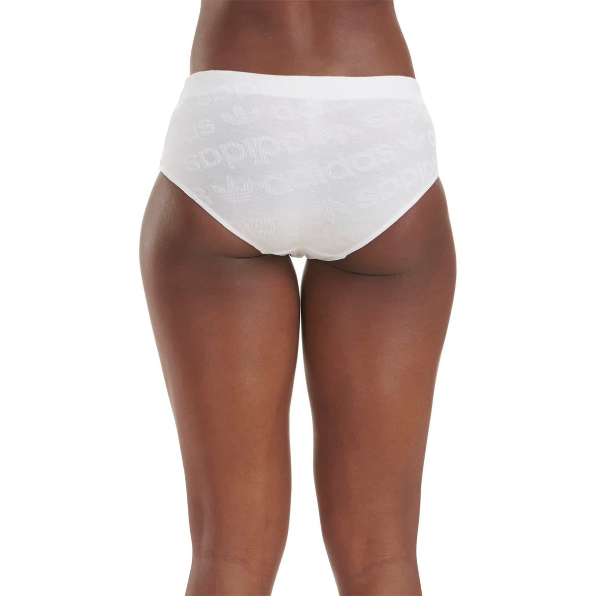 adidas Originals Modern Flex hipster brief underwear in black, with soft fabric and classic logo waistband, on a white background