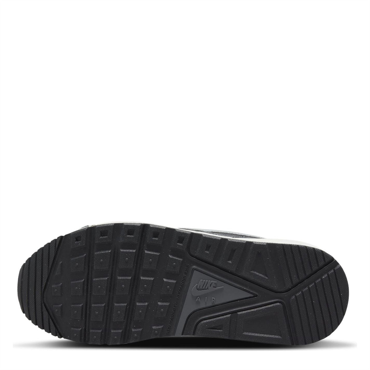 Boys' Nike Air Max Ivo outsole, textured dark rubber tread with small logo
