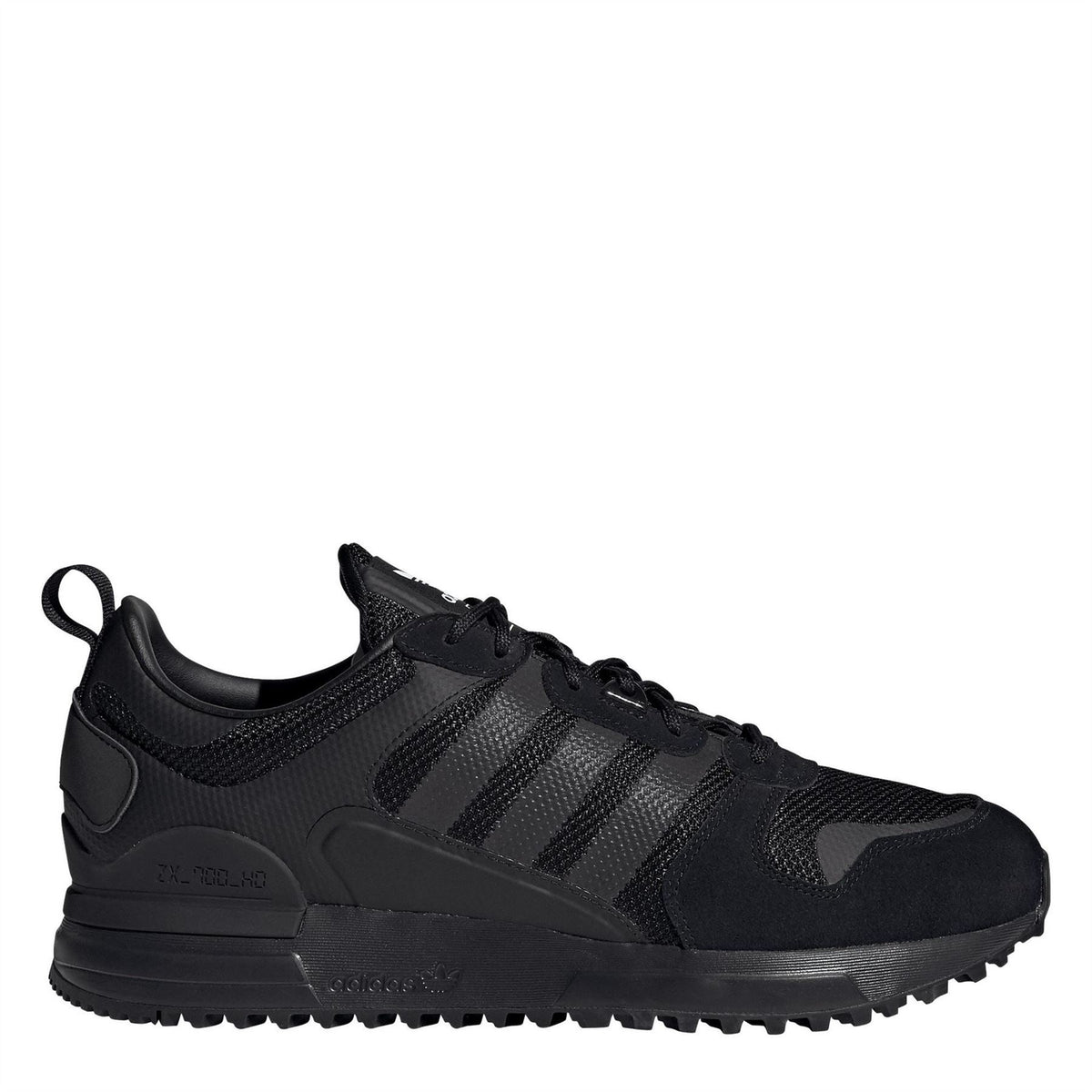 Core Black adidas ZX 700 sneaker with lace-up front and rugged rubber outsole
