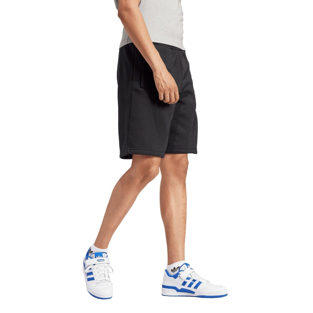 Black adidas Originals shorts with side pockets and elastic waistband