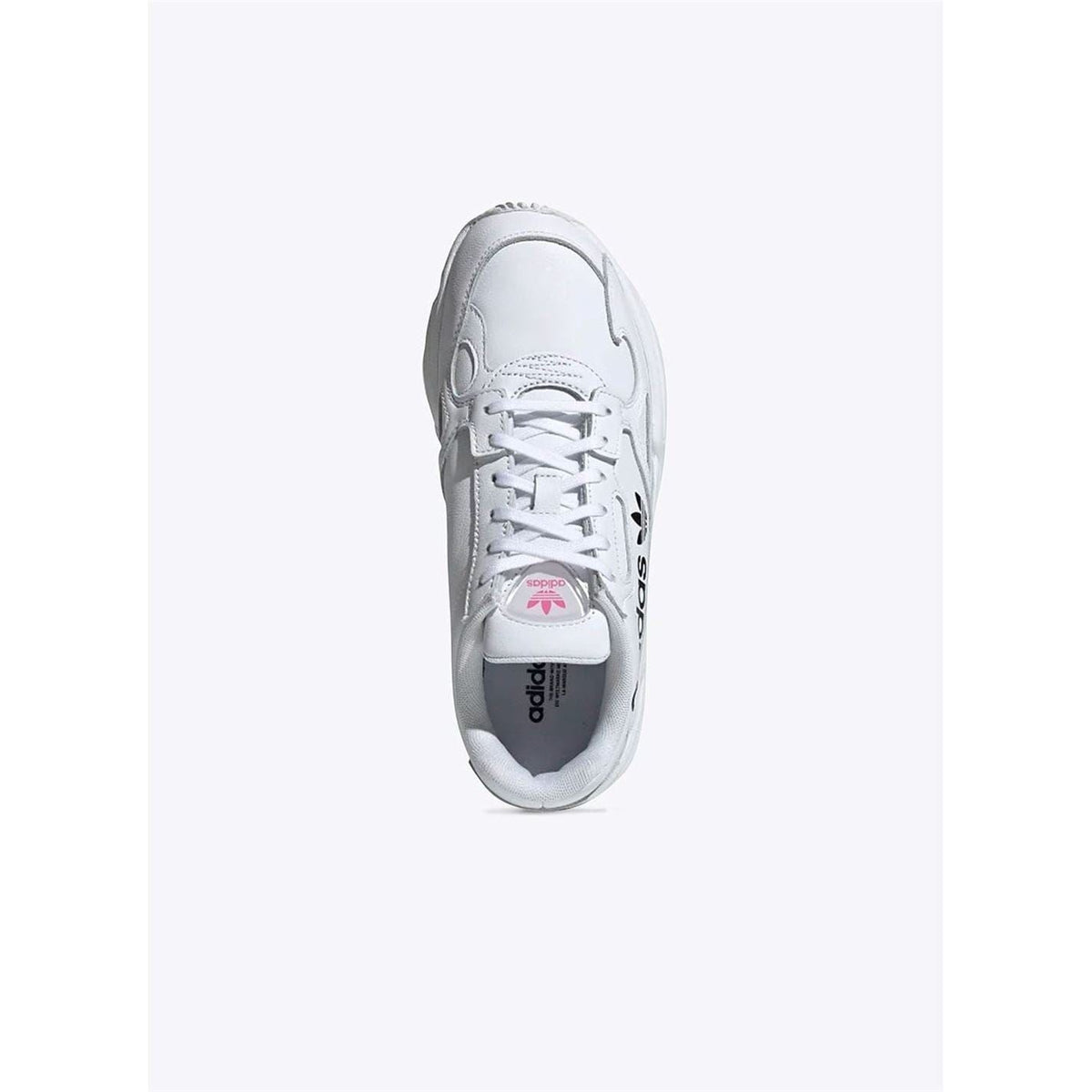 White adidas Originals Falcon W lace-up sneaker with padded collar and front eyelets