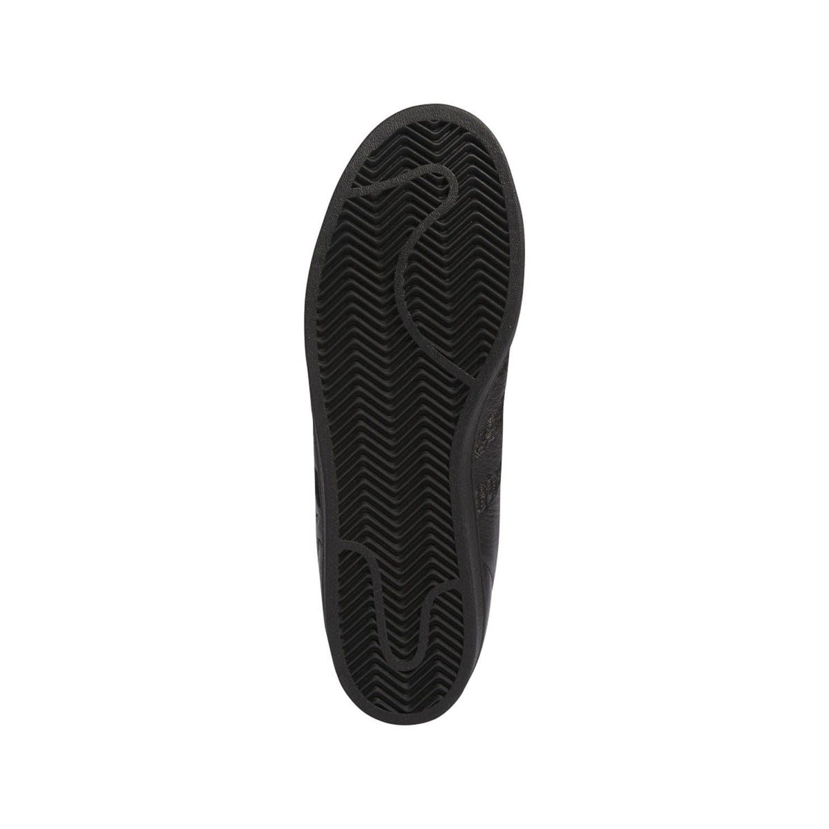 Black rubber outsole for low-top trainers with zigzag traction pattern