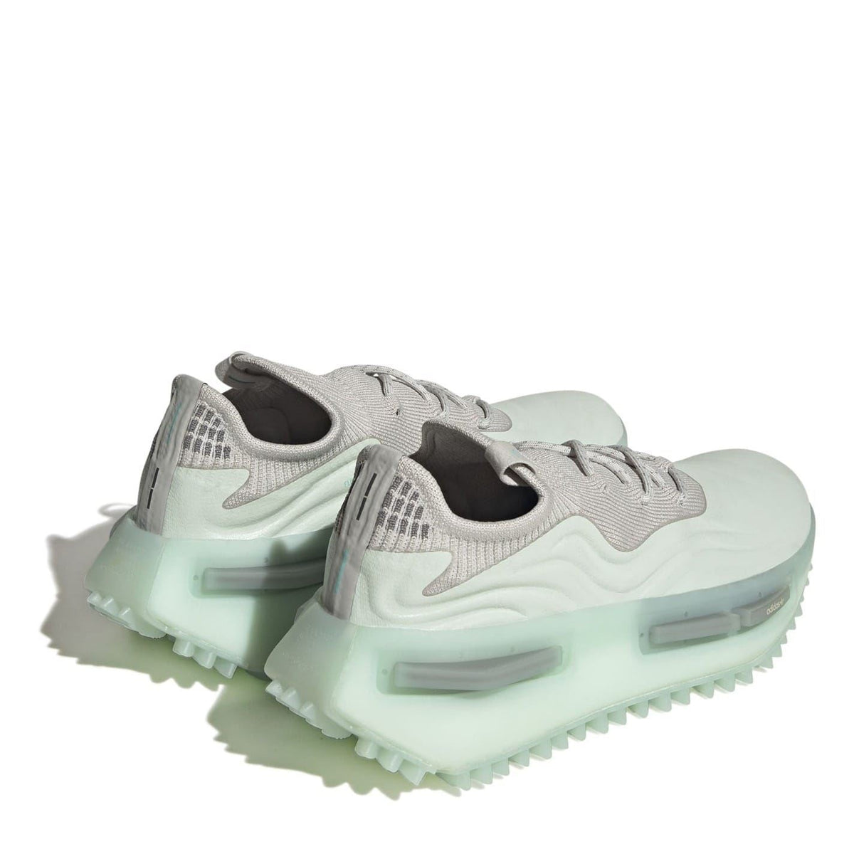 adidas Originals NMD S1 low-top sneakers, rear/side view with grey upper and mint sole