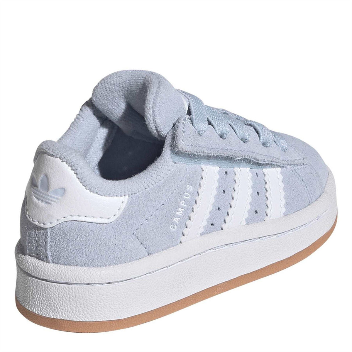 Infants’ light blue lace-up sneakers with cushioned collar and rear branding detail