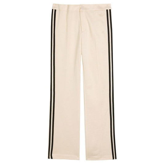 Women's adidas Originals track pants in off-white with black side stripe and straight legs