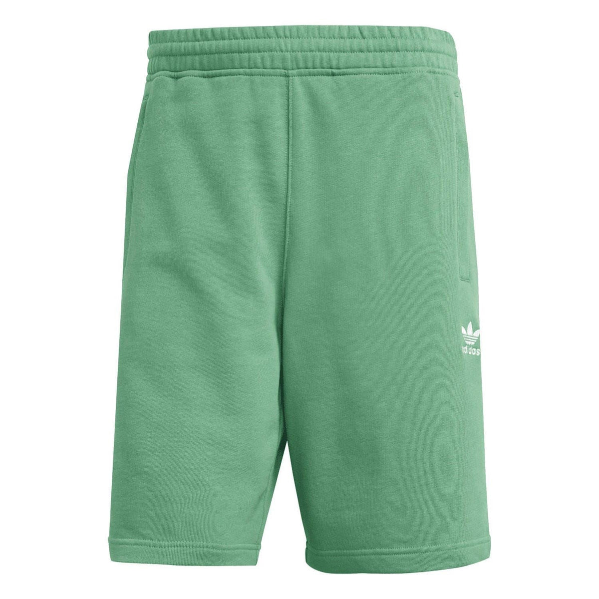 Green adidas Originals trefoil shorts with elastic waistband and small back logo