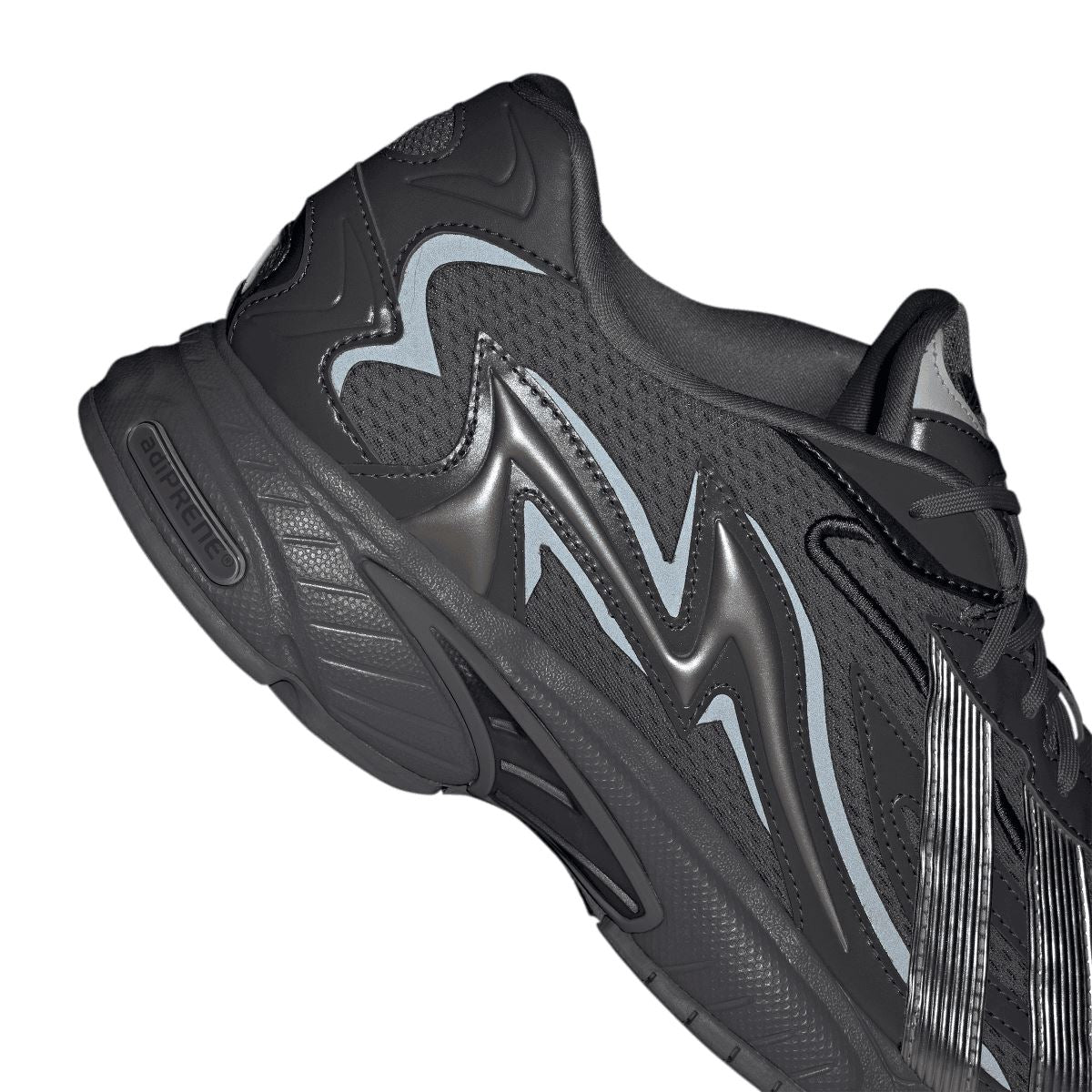 Adidas Orketa 2.0 trainers, dark black upper with silver logo and lace eyelets