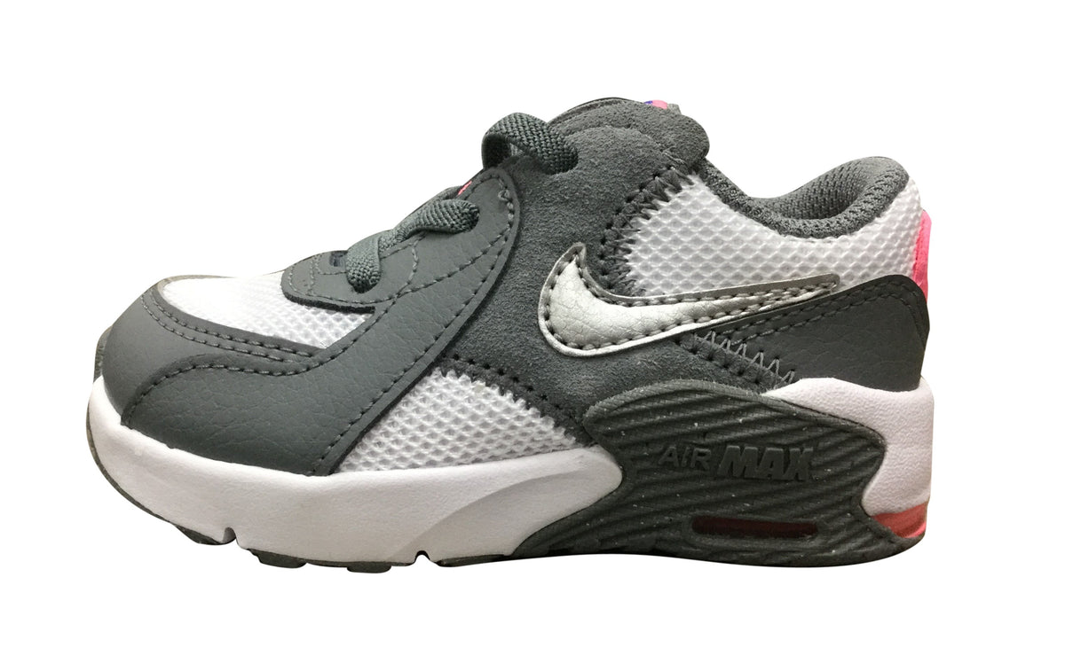 Smoke grey toddler Nike Air Max Excee sneakers with silver swoosh and white midsole