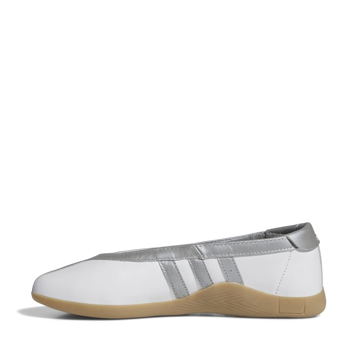 adidas Taekwondo Ballet low-top sneakers, white/silver, 3 stripes, gum sole