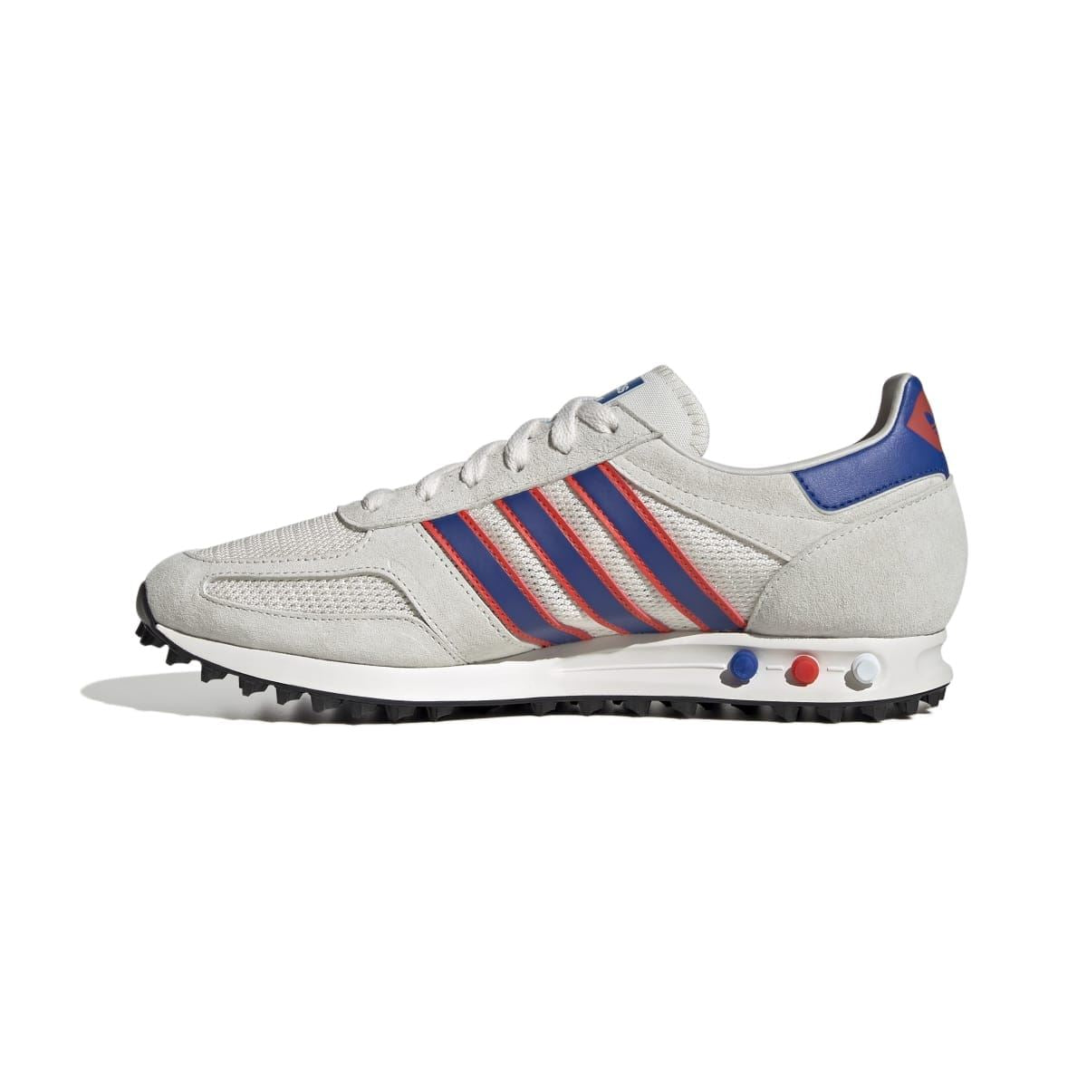 Men's adidas Originals LA trainer with lace-up front and blue-red side stripe detailing
