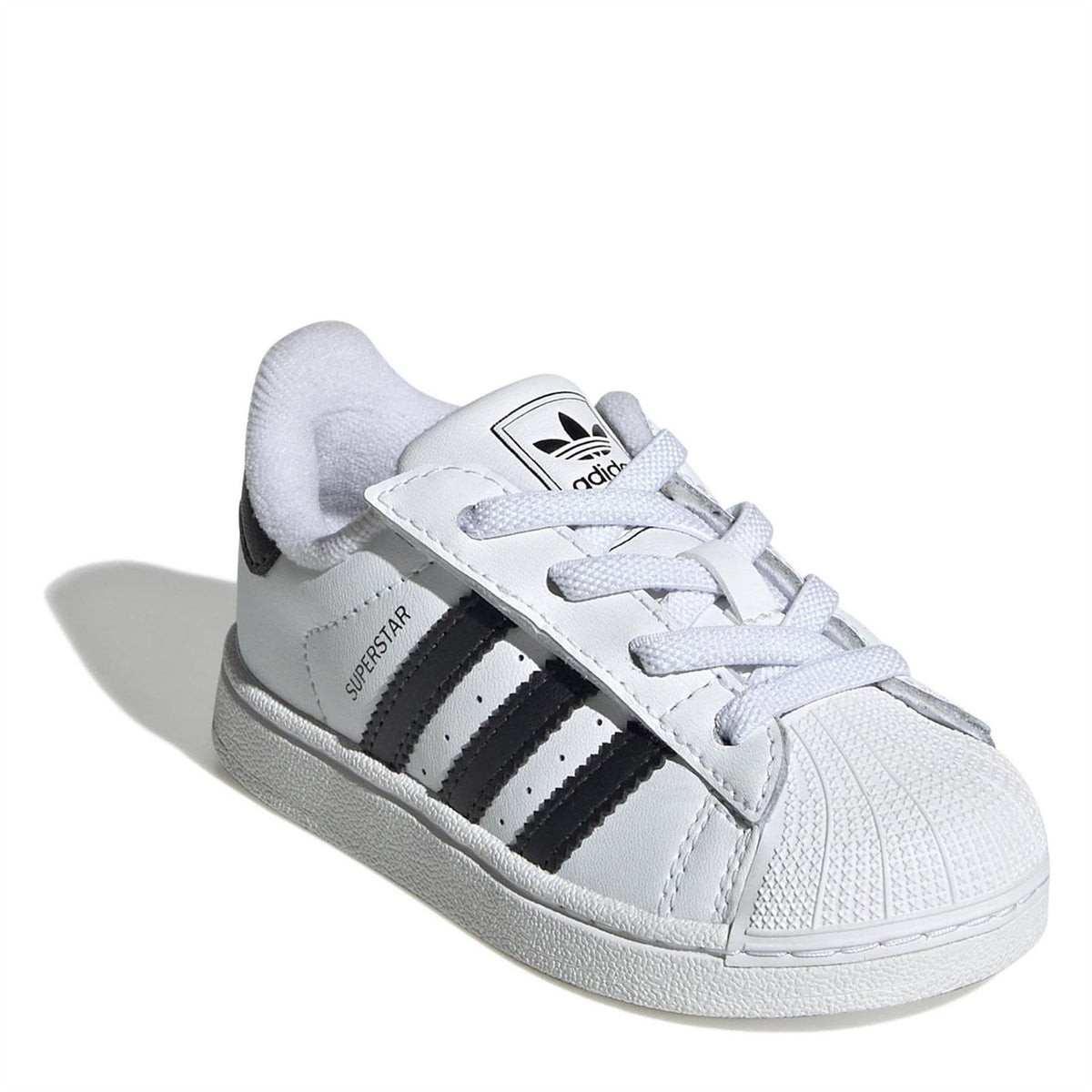 Kids adidas Superstar II sneakers, white with black stripe accents and lace-up closure