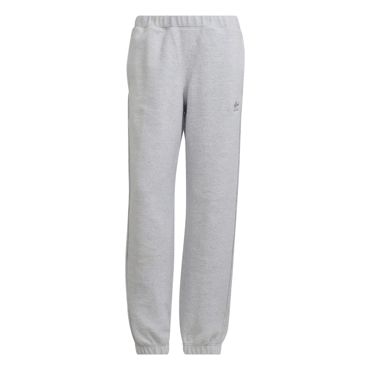 adidas Originals light grey jogger sweatpants, straight leg and ankle cuffs