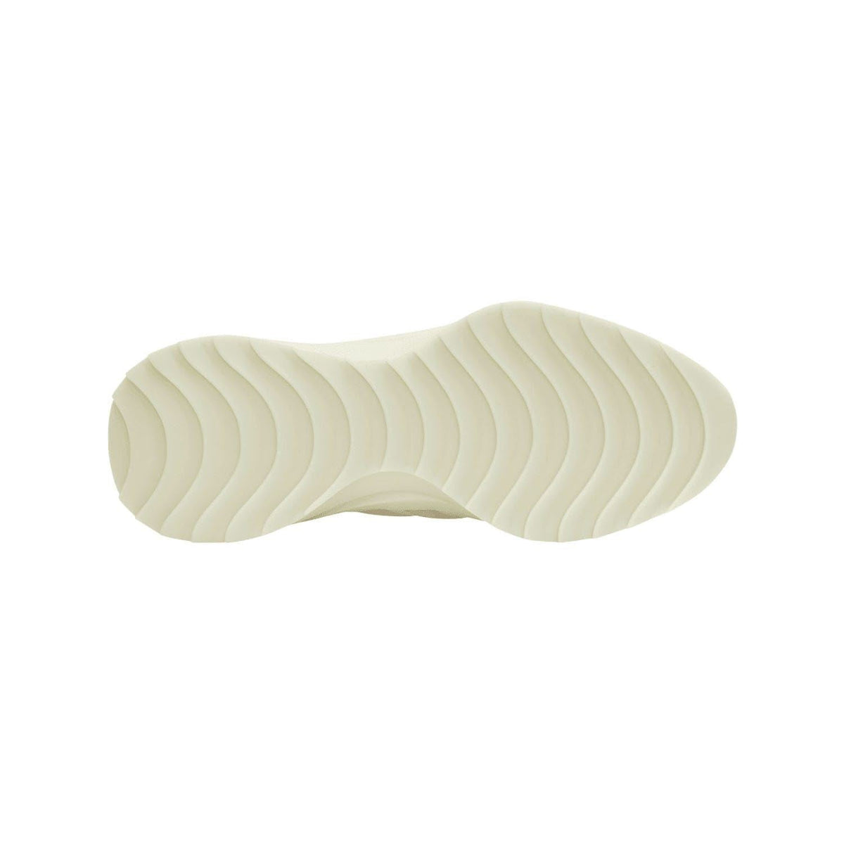 Cream rubber outsole with textured wave tread