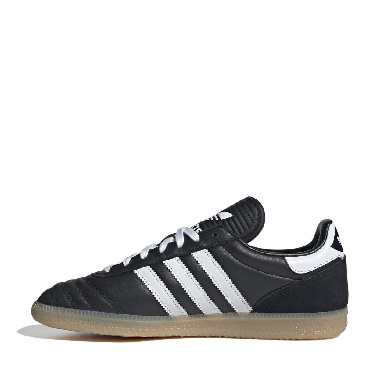 adidas Originals Samba JP sneakers, black upper with white stripes and lace-up front