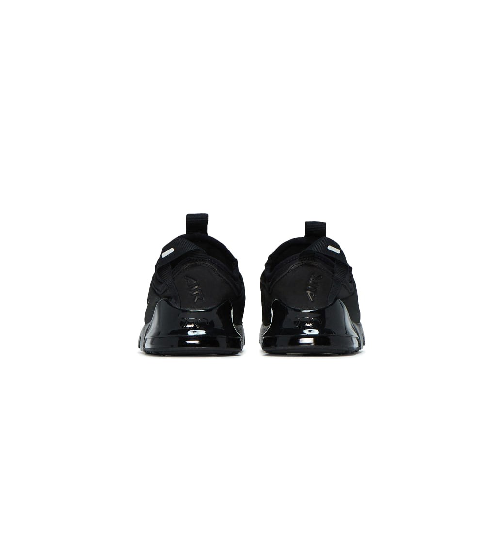 Toddler Nike Air Max 270 Extreme sneakers, black rear view with ankle pull tab