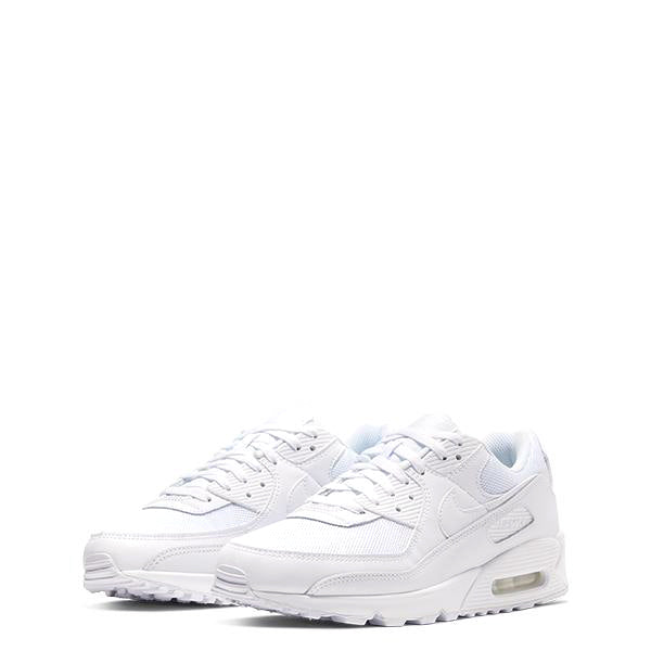 Men's Nike Air Max 90 white sneakers, front toe and lace detail