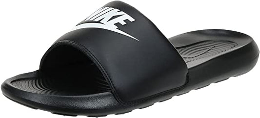 Men's Nike Victori One slide sandals in black with white logo