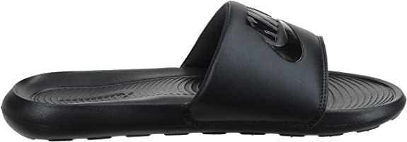 Men's Nike slide sandals in black, molded strap and textured sole