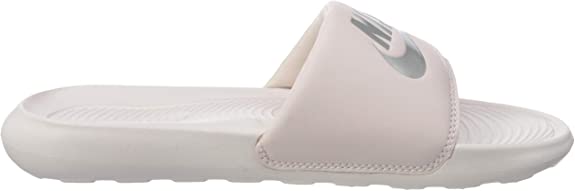 Women's Nike slide sandals, barely rose footbed with light outsole and Swoosh logo
