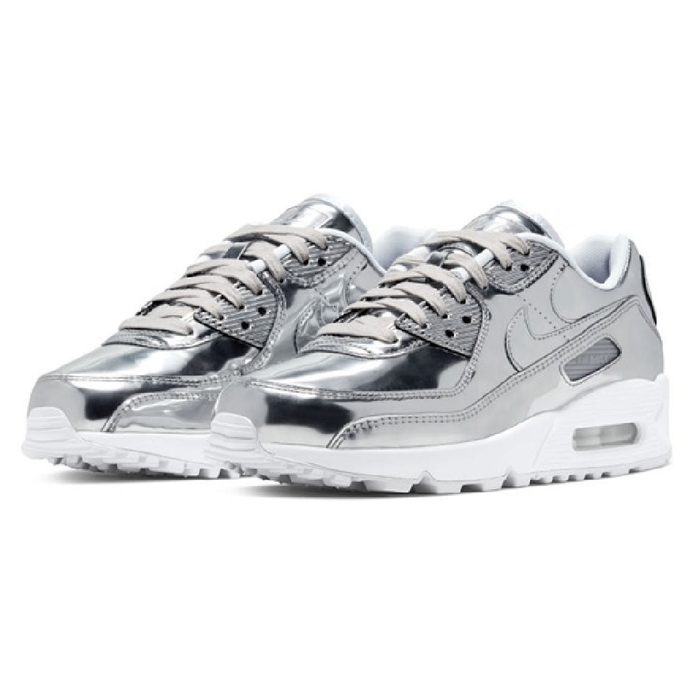 Women's Nike Air Max 90 SP sneakers, front three-quarter view with lace eyelets